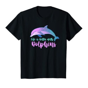 T-shirt Dauphin noir fille/garçon