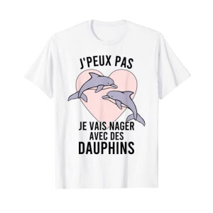 T-shirt Dauphin blanc homme/femme