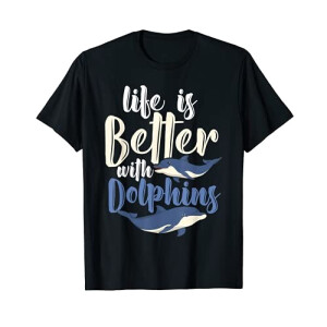 T-shirt Dauphin noir homme/femme