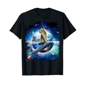 T-shirt Dauphin noir homme/femme