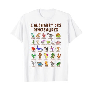 T-shirt Dinosaure blanc garçon