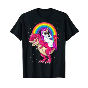 T-shirt T-rex, T-rex, Tyrannosaure - Dinosaure - noir fille/garçon
