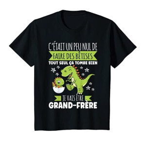 T-shirt Dinosaure noir fille/garçon