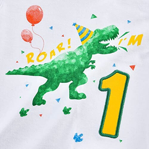 T-shirt Dinosaure blanc fille/garçon variant 0 