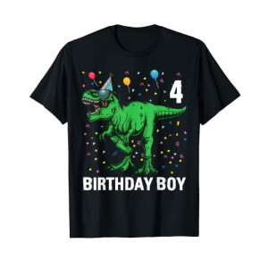 T-shirt T-rex - Dinosaure - noir fille/garçon