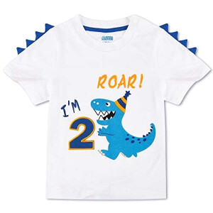 T-shirt Dinosaure blanc garçon