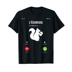 T-shirt Écureuil noir homme/femme