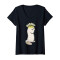 T-shirt Écureuil noir col en v femme - miniature