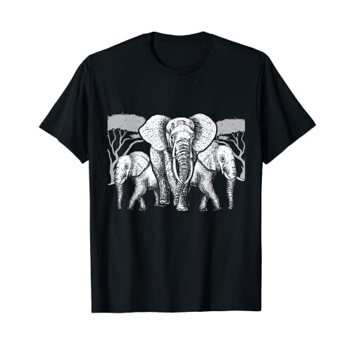 T-shirt Éléphant noir homme/femme