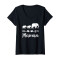 T-shirt Éléphant noir col en v femme - miniature