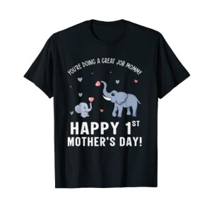 T-shirt Éléphant noir homme/femme