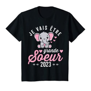 T-shirt Éléphant noir fille/garçon