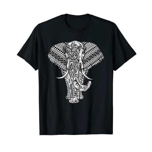 T-shirt Éléphant noir homme/femme