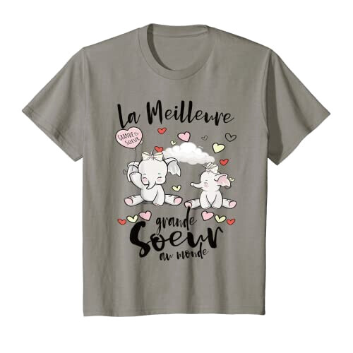 T-shirt Éléphant gris fille/garçon