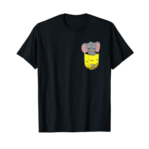 T-shirt Éléphant noir homme/femme