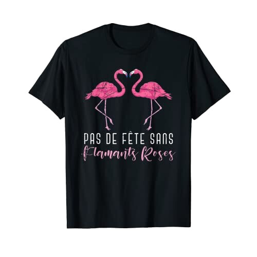 T-shirt Flamant rose noir homme/femme