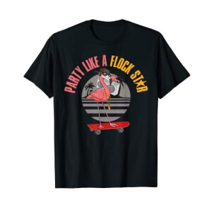 T-shirt Flamant rose noir homme/femme