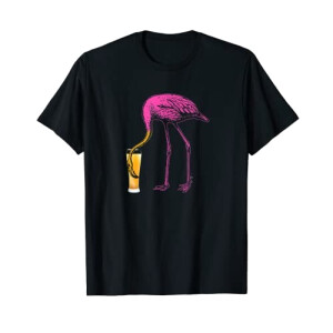 T-shirt Flamant rose noir homme/femme