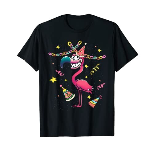 T-shirt Flamant rose noir fille/garçon