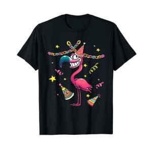 T-shirt Flamant rose noir fille/garçon