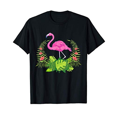 T-shirt Flamant rose noir homme/femme