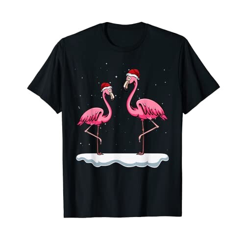 T-shirt Flamant rose noir homme/femme