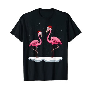 T-shirt Flamant rose noir homme/femme