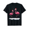 T-shirt Flamant rose noir homme/femme - miniature