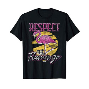 T-shirt Flamant rose noir homme/femme