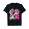 T-shirt Flamant rose noir femme - miniature