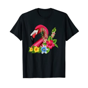 T-shirt Flamant rose noir homme/femme