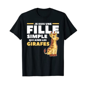 T-shirt Girafe noir fille