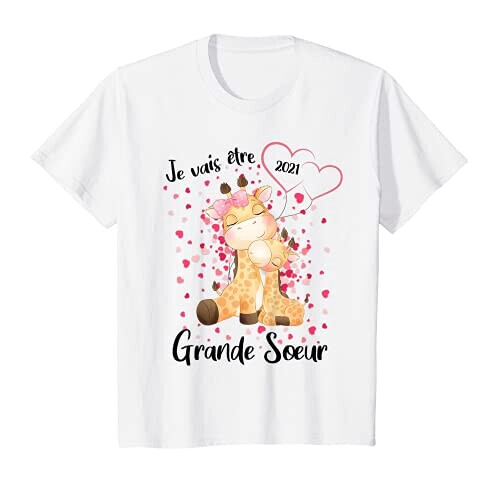 T-shirt Girafe blanc fille/garçon