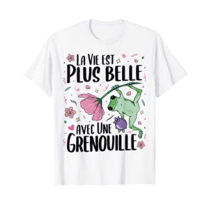 T-shirt Grenouille blanc femme