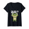 T-shirt Grenouille noir col en v femme - miniature