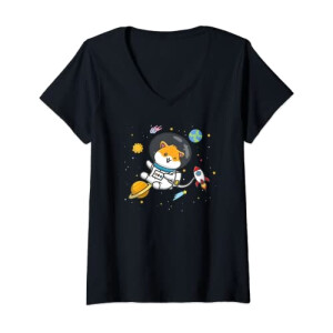 T-shirt Hamster noir col en v femme