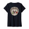 T-shirt Hérisson noir col en v femme - miniature