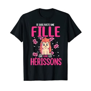 T-shirt Hérisson noir femme