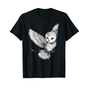 T-shirt Hibou noir femme