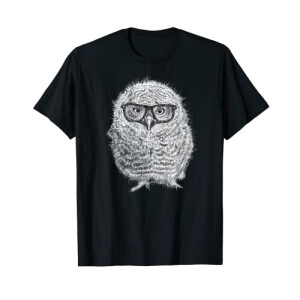 T-shirt Hibou noir homme/femme