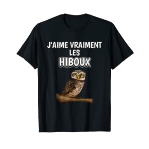 T-shirt Hibou noir homme/femme