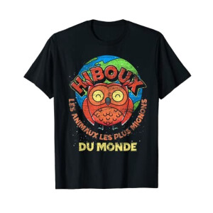 T-shirt Hibou noir homme/femme