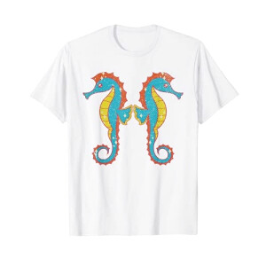 T-shirt Hippocampe blanc homme/femme