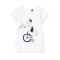 T-shirt Hippocampe blanc fille - miniature