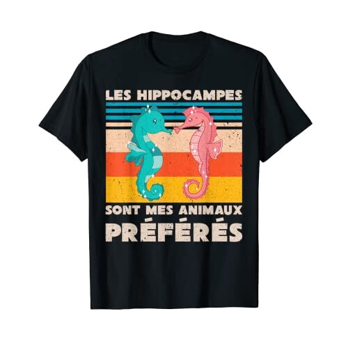 T-shirt Hippocampe noir homme/femme