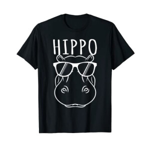 T-shirt Hippopotame noir homme/femme