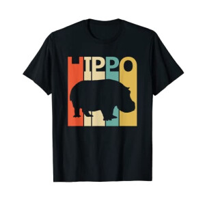 T-shirt Hippopotame noir homme/femme