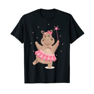 T-shirt Hippopotame noir homme/femme