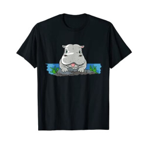 T-shirt Hippopotame noir homme/femme