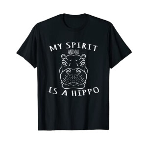 T-shirt Hippopotame noir homme/femme